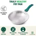 The Indus Valley Stainless Steel 3-Layer Bottom Fry Pan with Green Bakelite Handle - 8.2 inch Fry Pan 20.9 cm diameter 0.85 L capacity  (Stainless Steel, Induction Bottom)