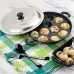 NSVL Non Stick 12 Cavity Appam Patra Handle with Lid Appachatty with Lid 0.25 L capacity 24 cm diameter  (Aluminium, Non-stick)