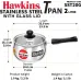 Hawkins by Hawkins Tpan with Glass (SST20G) Sauce Pan 15 cm diameter with Lid 2 L capacity  (Stainless Steel, Induction Bottom)