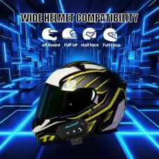 MOTO GENIUS BT12 Bluetooth Helmet Headset with Mic - Compatible with iOS & Android Smart Headphones  (Wireless)